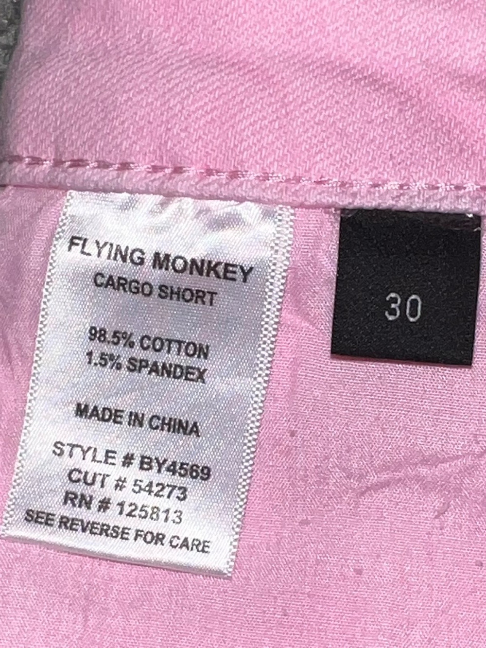 Flying Monkey Pink High-Rise Cargo Denim Shorts sz 30 - Picture 10 of 10